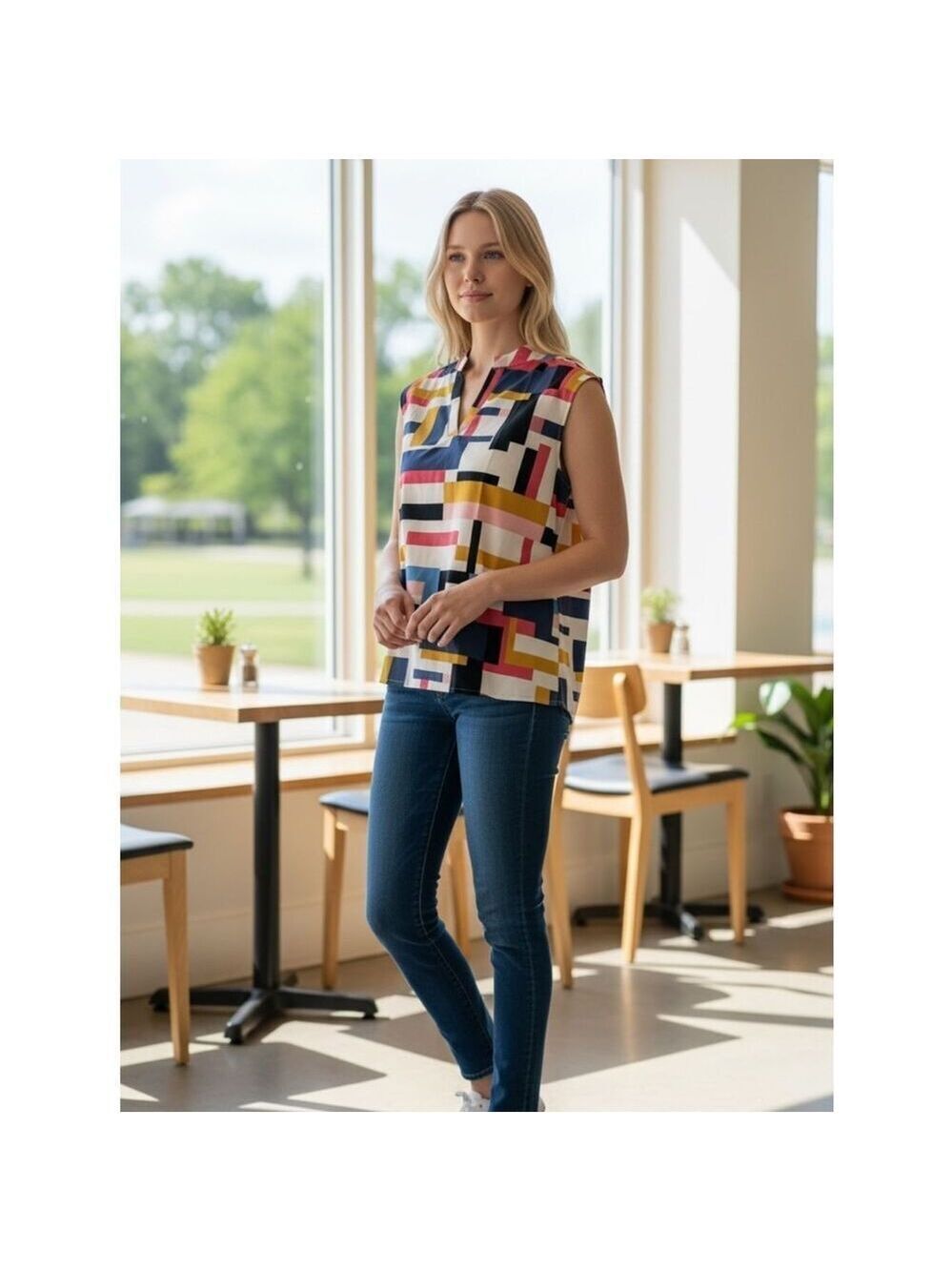 🌟 Temu Sleeveless Tank Blouse Women’s Large Casual Top
